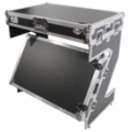 ProX Z-Table Junior Folding DJ Mobile Workstation, Flight Case Style with Wheels, Black/Aluminum